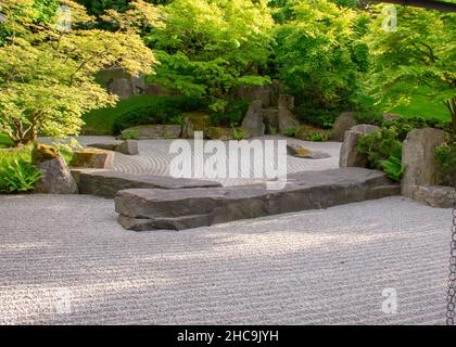 Paysage de jardin zen japonais à Garten der Welt Marzahn Berlin Banque D'Images