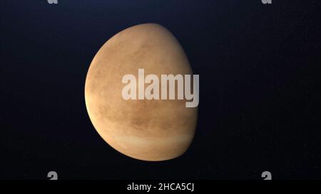 Surface de la planète Vénus tournant dans sa propre orbite dans l'espace.Vénus, belle sphère tournante, la planète la plus lumineuse du ciel, cosmos concep Banque D'Images