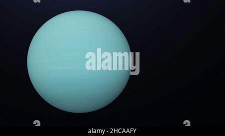 Neptune, planète du système solaire, tournant entre des étoiles sans fin, galaxie et corps célestes concept.Sphère bleue abstraite éclairée par la lumière du soleil spinn Banque D'Images