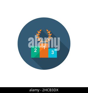 Champions du symbole de l'icône du vecteur de victoire, conception plate, ombre longue Illustration de Vecteur