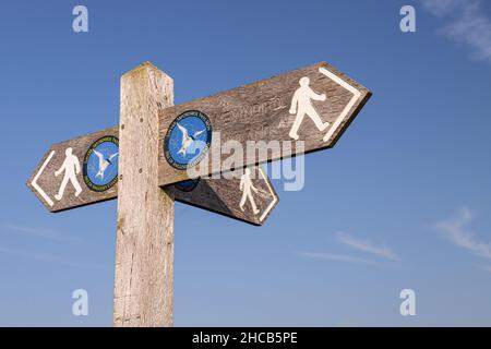 Chemin côtier d'Anglesey à Cemlyn, côte nord du pays de Galles Banque D'Images