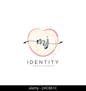 MJ Handwriting logo vector art de la signature initiale, mariage, mode, bijoux, boutique,floral et botanique avec modèle créatif pour n'importe quelle entreprise Illustration de Vecteur