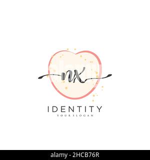 NX Handwriting logo vector art de la signature initiale, mariage, mode, bijoux, boutique,floral et botanique avec modèle créatif pour n'importe quelle entreprise Illustration de Vecteur