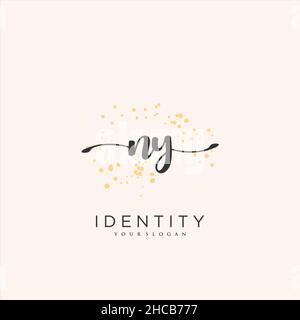 NY Handwriting logo vector art de la signature initiale, mariage, mode, bijoux, boutique,floral et botanique avec modèle créatif pour n'importe quelle entreprise Illustration de Vecteur