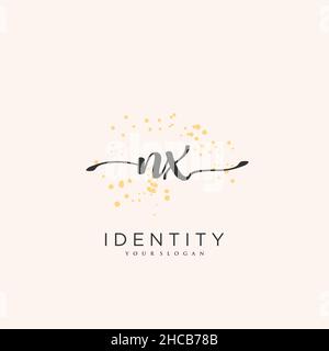 NX Handwriting logo vector art de la signature initiale, mariage, mode, bijoux, boutique,floral et botanique avec modèle créatif pour n'importe quelle entreprise Illustration de Vecteur