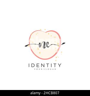 NC logo écriture manuscrite art vectoriel de la signature initiale, mariage, mode, joaillerie, boutique,floral et botanique avec modèle créatif pour n'importe quelle entreprise Illustration de Vecteur