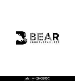 Design minimaliste du logo « lettre Mark initial B BEAR » Illustration de Vecteur