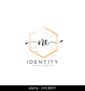 NC logo écriture manuscrite art vectoriel de la signature initiale, mariage, mode, joaillerie, boutique,floral et botanique avec modèle créatif pour n'importe quelle entreprise Illustration de Vecteur