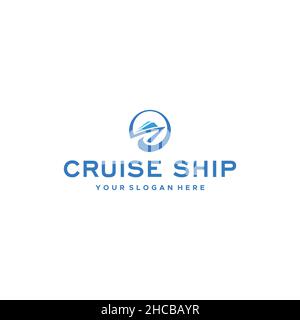 Design moderne et coloré avec logo BATEAU DE CROISIÈRE Illustration de Vecteur