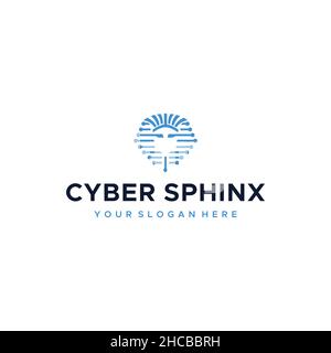 Design minimaliste DU LOGO DE la technologie CYBER SPHINX Monument Illustration de Vecteur