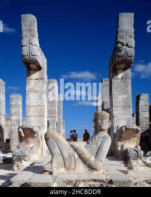 Mexique.Yucatan.Chichen Itza.Temple des guerriers. Banque D'Images