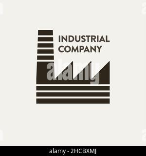Panneau ou logo industriel Vector Flat et striperd Illustration de Vecteur