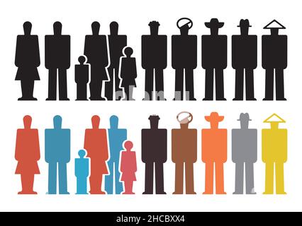 Infographie vintage isotype People icons - illustrations vectorielles simples et plates Illustration de Vecteur