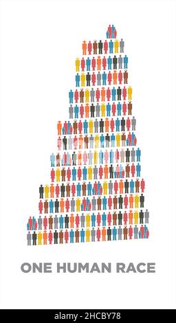 pictogrammes isotypes de formes humaines composées comme tour babel Illustration de Vecteur