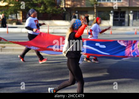 Ankara, Turquie.27th décembre 2021.« Ataturk Kosusu° course pour honorer l'arrivée d'Ataturk à Ankara, organisée par des citoyens bénévoles Banque D'Images