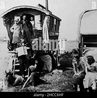 Caravane tzigane, période victorienne Banque D'Images