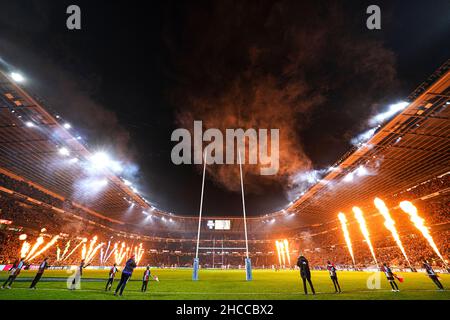 Vue générale à l'intérieur du sol avant le match Gallagher Premiership au stade de Twickenham, Londres.Date de la photo: Lundi 27 décembre 2021. Banque D'Images