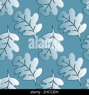 Motif sans couture sur un fond carré - feuilles de chêne - abstraction, surréaliste. Elément de conception. Graphisme, minimalisme. Papiers peints, textiles, emballages, arrière-plan pour un site web, une application mobile ou un blog. Banque D'Images