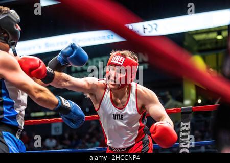 Match de boxe amateur à Omaha, Nebraska, États-Unis Banque D'Images