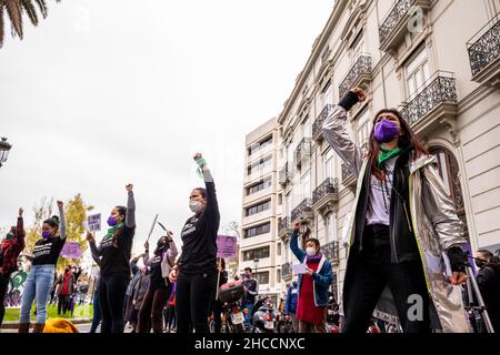 Valence, Espagne; 8th mars 2021: Rassemblements féministes pour célébrer la Journée de la femme le 8 mars 2021. Banque D'Images