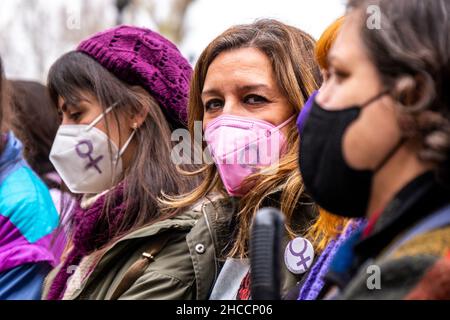 Valence, Espagne; 8th mars 2021: Rassemblements féministes pour célébrer la Journée de la femme le 8 mars 2021. Banque D'Images