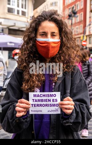 Valence, Espagne; 8th mars 2021: Rassemblements féministes pour célébrer la Journée de la femme le 8 mars 2021. Banque D'Images