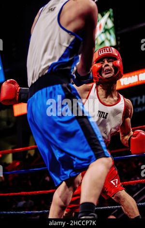 Match de boxe amateur à Omaha, Nebraska, États-Unis Banque D'Images