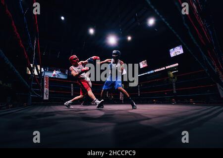 Match de boxe amateur à Omaha, Nebraska, États-Unis Banque D'Images