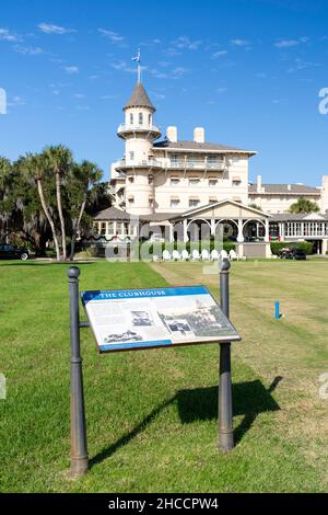 Jekyll Island, Géorgie, États-Unis - 13 décembre 2021 : le Jekyll Island Club and Resort est une destination de voyage lent populaire dans le sud-est des États-Unis. Banque D'Images