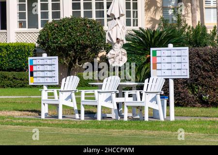 Jekyll Island, Géorgie, États-Unis - 13 décembre 2021 : le Jekyll Island Club and Resort est une destination de voyage lent populaire dans le sud-est des États-Unis. Banque D'Images