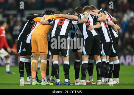 Newcastle United lors d'un caucus avant le match Banque D'Images