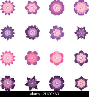 Ensemble de fleurs colorées, illustration vectorielle Illustration de Vecteur