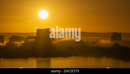 Brume Orange Ouest australien lever du soleil Banque D'Images