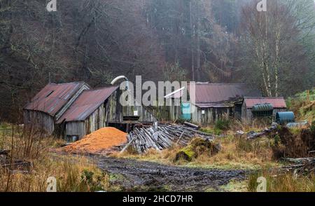 DRUMMUIR, MORAY, ÉCOSSE - 23 DÉCEMBRE 2021 : il s'agit d'une ancienne scierie située en bordure du petit hameau de Drummuir, Moray, Écosse, le 23 décembre Banque D'Images