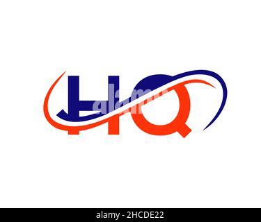 Logo commercial lié à la lettre du siège social. Logo HQ. Logo HQ Design for Financial, Development, Investment, Real Estate and Management Company Vector Illustration de Vecteur
