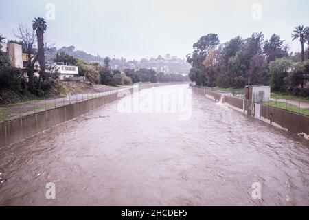 Inondation de LA rivière LA Banque D'Images