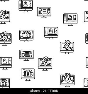 3D logiciel de modélisation et Device Vector Seamless Pattern Illustration de Vecteur