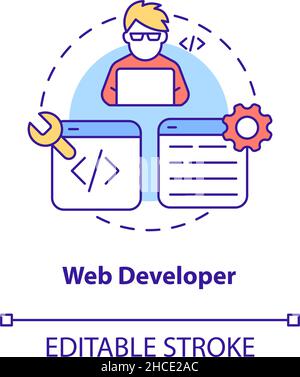 Icône de concept de développeur Web Illustration de Vecteur