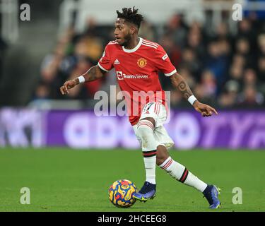 Newcastle, Royaume-Uni.27th décembre 2021.Fred #17 de Manchester United pendant le match à Newcastle, Royaume-Uni le 12/27/2021.(Photo de Mark Cosgrove/News Images/Sipa USA) crédit: SIPA USA/Alay Live News Banque D'Images