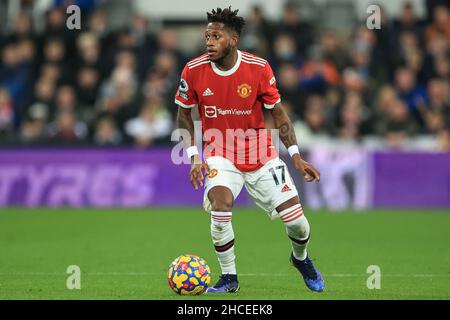 Newcastle, Royaume-Uni.27th décembre 2021.Fred #17 de Manchester United pendant le match à Newcastle, Royaume-Uni le 12/27/2021.(Photo de Mark Cosgrove/News Images/Sipa USA) crédit: SIPA USA/Alay Live News Banque D'Images