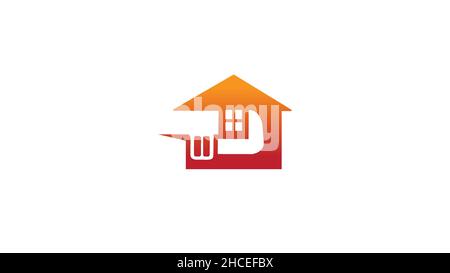 Design vectoriel du logo de la clé de serrage Creative House Illustration de Vecteur