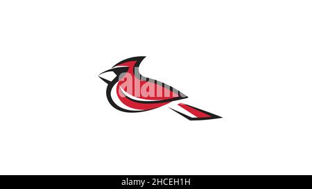 Logo abstrait Creative Red Bird Cardinal Vector Illustration de Vecteur