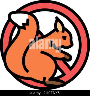 illustration vectorielle de l'icône de couleur de contrôle d'écureuil Illustration de Vecteur