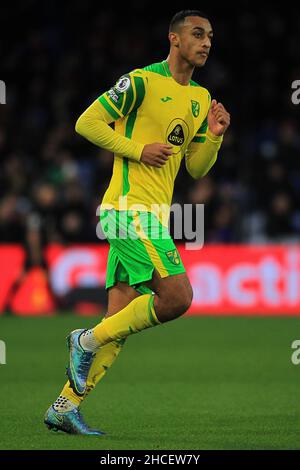 Londres, Royaume-Uni.28th décembre 2021.Adam Idah de la ville de Norwich en action pendant le jeu.Match de première ligue, Crystal Palace v Norwich City au stade Selhurst Park à Londres le mardi 28th décembre 2021. Cette image ne peut être utilisée qu'à des fins éditoriales.Utilisation éditoriale uniquement, licence requise pour une utilisation commerciale.Aucune utilisation dans les Paris, les jeux ou les publications d'un seul club/ligue/joueur. photo par Steffan Bowen/Andrew Orchard sports photographie/Alay Live news crédit: Andrew Orchard sports photographie/Alay Live News Banque D'Images