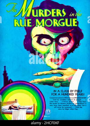 Karoly Grosz a conçu une affiche pour les meurtres de films dans la rue Morgue Banque D'Images