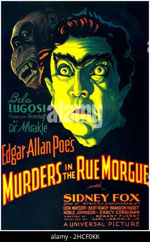 Karoly Grosz a conçu une affiche pour les meurtres de films dans la rue Morgue - 1932 Banque D'Images