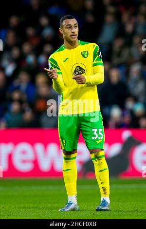 LONDRES, ROYAUME-UNI.DÉC 28th Adam idah de Norwich City gestes lors du match de Premier League entre Crystal Palace et Norwich City à Selhurst Park, Londres, le mardi 28th décembre 2021.(Credit: Federico Maranesi | MI News) Credit: MI News & Sport /Alay Live News Banque D'Images