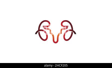 Résumé créatif rouge corne de bélier Sheep tête de bighorn logo symbole vectoriel Illustration de Vecteur