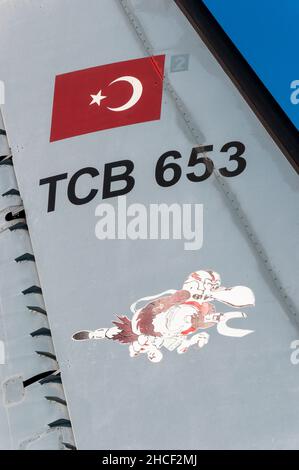 Marine turque CASA CN-235M-100 MPA, avion de patrouille maritime.CASA /IPTN CN-235 NUMÉRO TCB-653.Avion militaire anti-guerre sous-marine. Banque D'Images