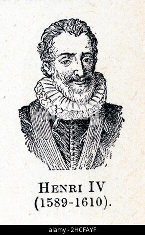 Henri IV, dit « le Grand » ou « le Vert Galant », né sous le nom d'Henri de Bourbon le 13 décembre 1553 à Pau et mort assassiné le 14 mai 1610 à Paris, Banque D'Images